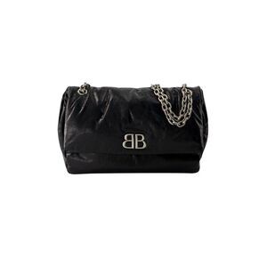Monaco Hobo Bag M - Balenciaga - Leather - Black